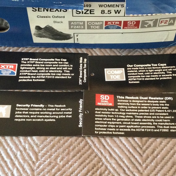 Reabok Senexis classic black Oxford ASTM F2413 size 8.5 W composite toe. NWT - Picture 10 of 10